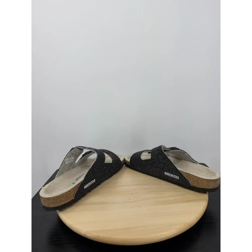 Birkenstock Arizona Rivet Wool Felt Doubleface Gray Sandals Mens 9 Ladies 11